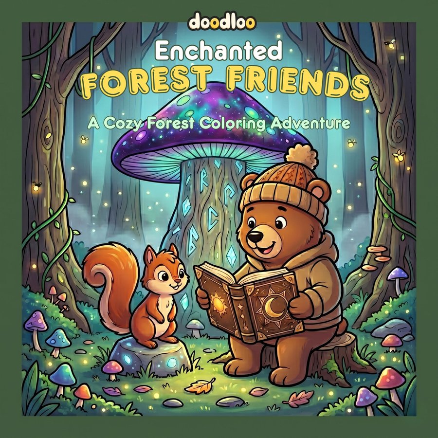 Enchanted Forest Friends coloring book cover